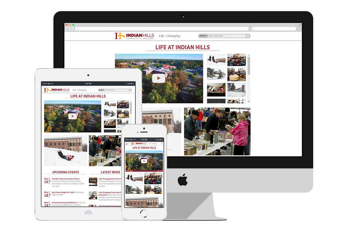 The Indian Hills Community College website is fully responsive, making it easy for students to access information from their mobile devices.